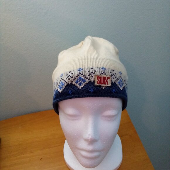VTG SWIX US SKI TEAM WINTER HAT TASSEL 100% WOOL FLEECE LINED KNIT BEANIE NORDIC - Picture 5 of 11